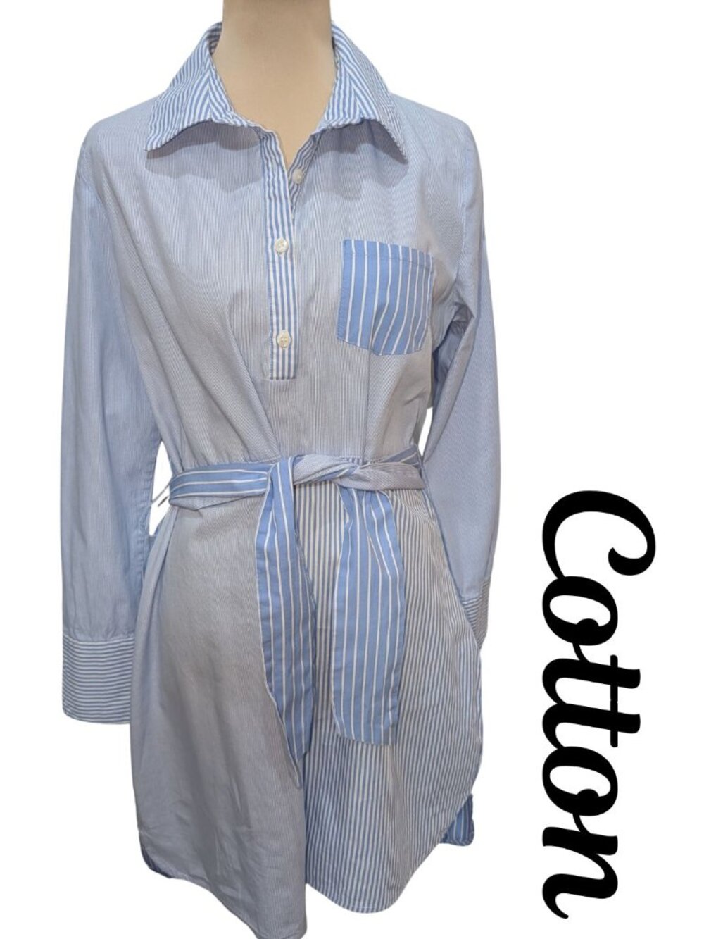 Romeo & Juliet Couture Striped Cotton Shirt Dress